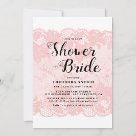 Budget Pink Lace Bridal Shower Invitation Inbjudningar