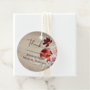 BUDGET Plum Cinnamon Bröllop Fall Blommigtar Gåvor Etiketter