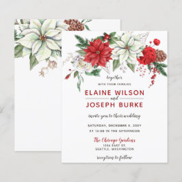 Budget Poinsettia Gräs cone bröllopsinbjudan