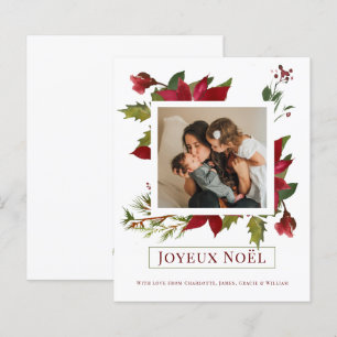 BUDGET Poinsettia Joyeux Noël-julkort