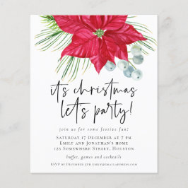 Budget Poinsettia-julen Les Party Inbjudan