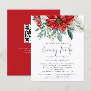 Budget Poinsettia QR Code Bröllop Evening Party