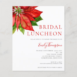 Budget Poinsettia Red Möhippa Luncheon-inbjudan
