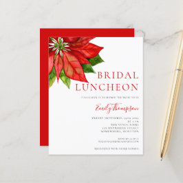 Budget Poinsettia Red Möhippa Luncheon-inbjudan