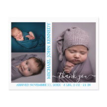 Budget Pojke Photo Collage Birth Notice