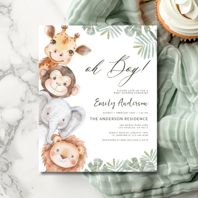 Budget Pojke Safari Djur Pojkens Babyshower (Skapare uppladdad)