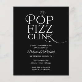 Budget Pop Fizz Clink Förlovningsfest Inbjudan