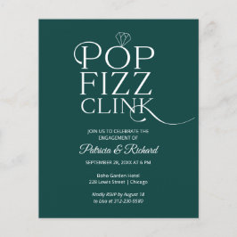 Budget Pop Fizz Clink Förlovningsfest Inbjudan