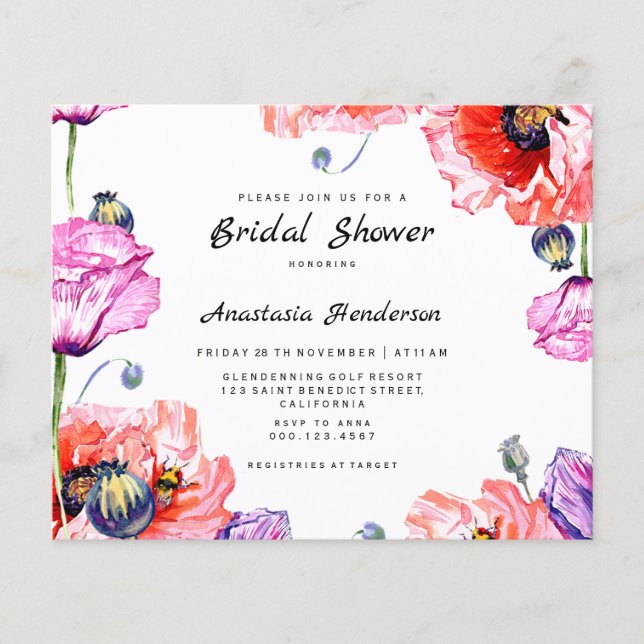 Budget/Poppy Flowers Möhippa. Flygblad (Framsidan)