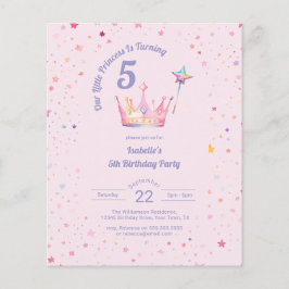 Budget Princess Krona Rosa Little Girl Birthday