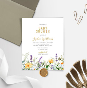 Budget Pris Blommande Kamomill Baby Shower Inbjuda