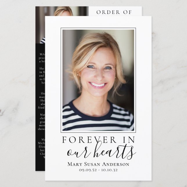 BUDGET-program för minimalistisk fotominnestjänst (Fram/baksida)