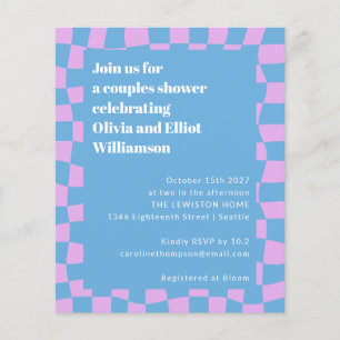 Budget Prunkhavsblå Rutig Söt Par Baby Shower