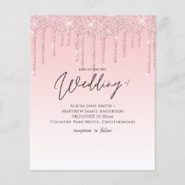 Budget Prydlig Flickaktig Bröllop Glitter Rosa Inb