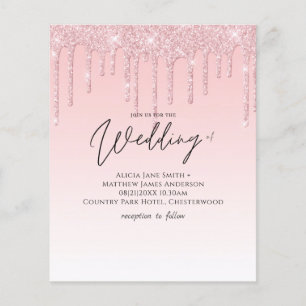 Budget Prydlig Flickaktig Bröllop Glitter Rosa Inb