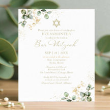 Budget Pub Mitzvah-inbjudan | Eucalyptus Gilded