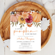 Budget Pumpa Höst Blommig Pumpa Baby Shower