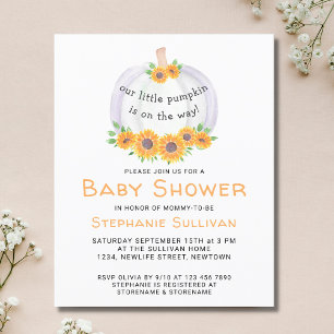 Budget Pumpkin Baby Shower-inbjudan
