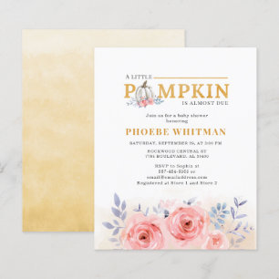 Budget Pumpkin Baby Shower Watercolor Rosa ros
