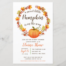 Budget Pumpkin Gender Neutral Baby Shower Inbjudan