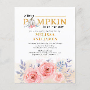 Budget Pumpkin Lilac Blommigt Par Baby Shower