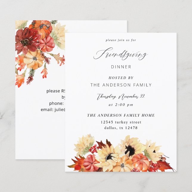 Budget Pumpkin och Solros Friendsgiving (Fram/baksida)