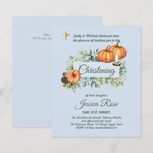 BUDGET PUMPKINS Boys Christening Inbjudan Baptism