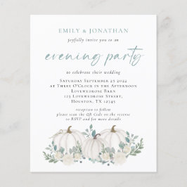 Budget Pumpkins Teal QR Evening Party Inbjudan