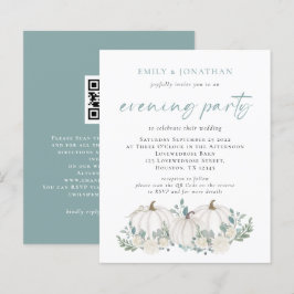 Budget Pumpkins Teal QR Evening Party Inbjudan
