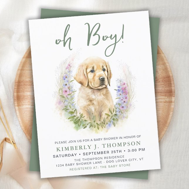 Budget Puppy Hund Modern Sage Grönt Baby Shower In (Skapare uppladdad)
