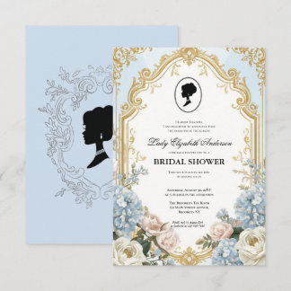 Budget purple Florals Bridgerton Bridal Shower Inbjudningar