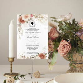 Budget Purple Florals Bridgerton Bridal Shower Inbjudningar