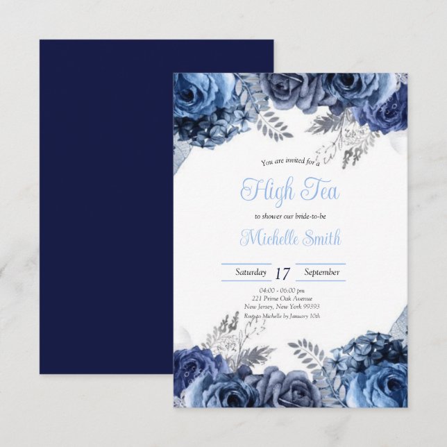 Budget Purple Florals Bridgerton Bridal Shower Inbjudningar (Fram/baksida)