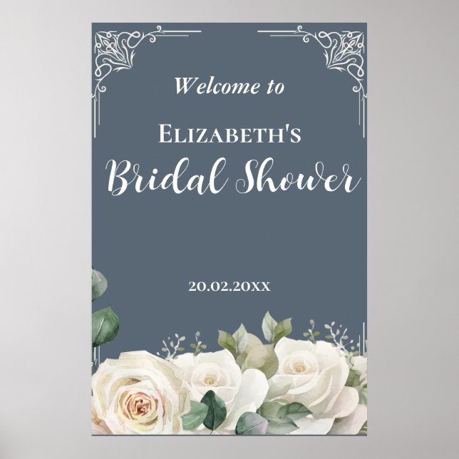Budget Purple Florals Bridgerton Bridal Shower Poster (Framsidan)