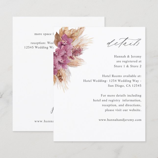 Budget Purpur Blommig Boho Detaljer (Fram/baksida)