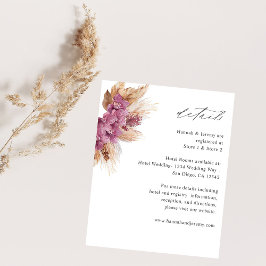 Budget Purpur Blommig Boho Detaljer Flygblad