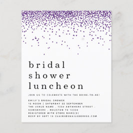 Budget Purpur Glitter Bröllopslunchen Inbjudan