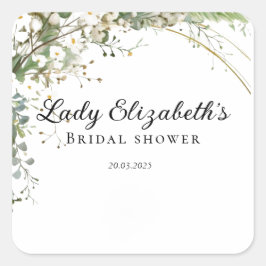 Budget Purpurblommor Bridgerton Bröllopsfest Fyrkantigt Klistermärke