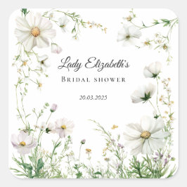 Budget Purpurblommor Bridgerton Bröllopsfest Fyrkantigt Klistermärke