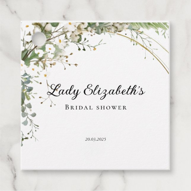 Budget Purpurblommor Bridgerton Bröllopsfest Gåvor Etiketter (Framsida)