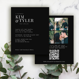 Budget QR CODE 4 foton modern bröllopsinbjudan