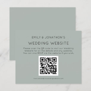 Budget QR Code Bröllop webbplats Silvery Sage Encl