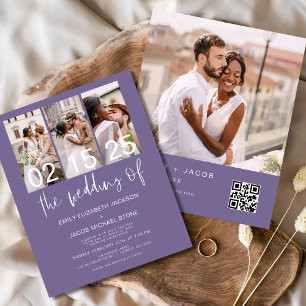 Budget QR Code Lavender Lila Wedding bjudande