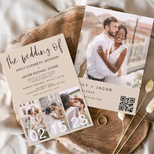 Budget QR Code Terracotta Wedding bjudande Flygblad