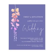 Budget QR Eucalyptus Periwinkle Bröllopsinbjudan