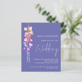 Budget QR Eucalyptus Periwinkle Bröllopsinbjudan
