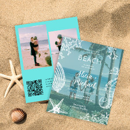 Budget QR KOD 3 bilder sommar strandbröllop