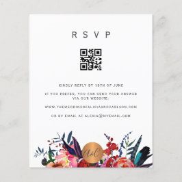 Budget QR-KOD blomsterlig elegant inbjudan RSVP Flygblad