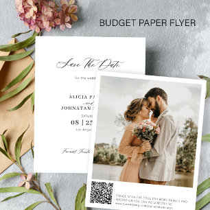 Budget QR-kod foto bröllop spara datum Flygblad