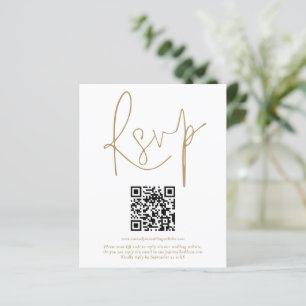 Budget QR-kod Guldskript Bröllops-RSVP